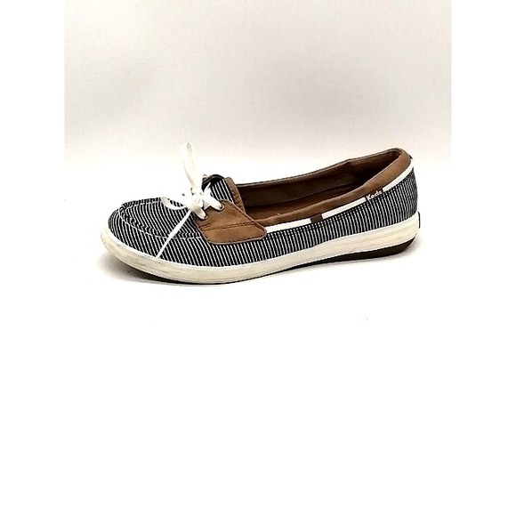 Keds Sneakers Womens Blue Striped 9 Slip On Boat Shoe Ortholite Comfort Beach - Picture 1 of 11
